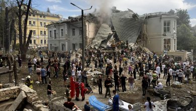 Children’s hospital hit as Russian missiles kill dozens in Kyiv and other Ukrainian cities